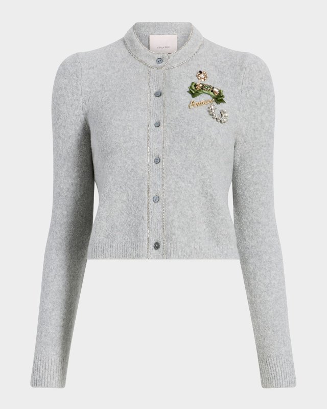 Allura Embroidered Cropped Cardigan